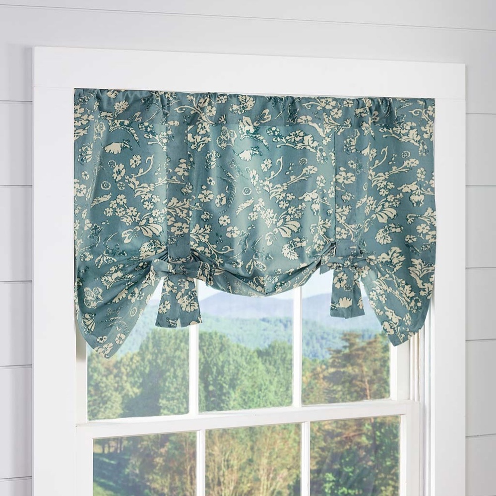 Floral Damask Bow Tie Window Valance -